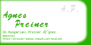agnes preiner business card